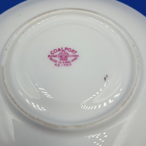 MCM Coalport Maple Time Demitasse Cup & Saucer Pink & White English Bone China - Picture 4 of 10
